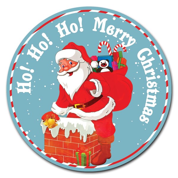 Corrugated Plastic Sign With Stakes 24in Circular-Ho Ho Ho